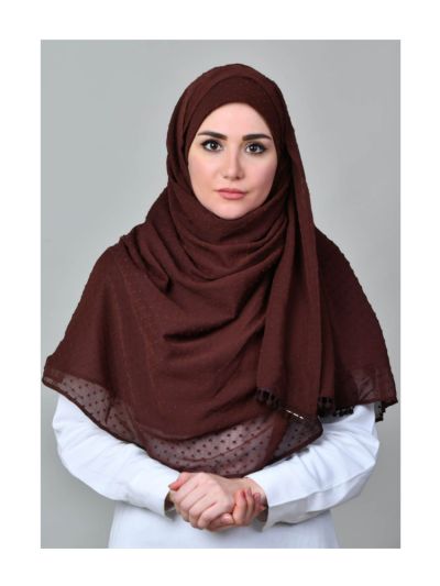 Choco Crinkled Butti Chiffon