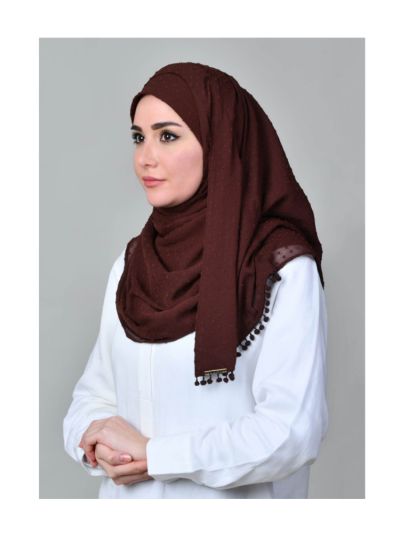 Choco Crinkled Butti Chiffon