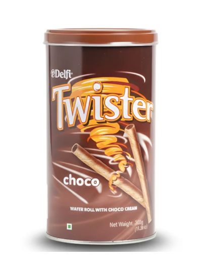 DELFI TWISTER CHOCO WAFER ROLL - CHOCO FLAVOURED CREAM (320G)