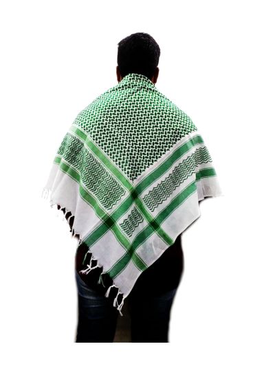 Green mixed White Arab Scarf