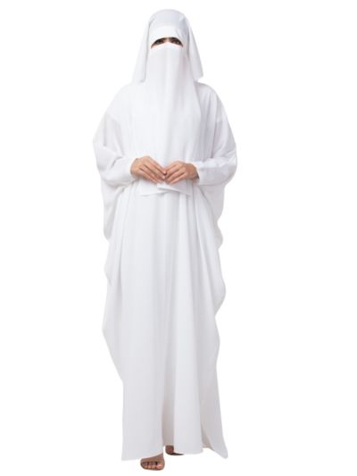White Kaftan & Naqaab Combo