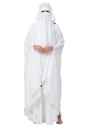 White Irani Kaftan and Naqaab Combo
