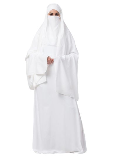 White Cotton Abaya & Irani Chadar Combo