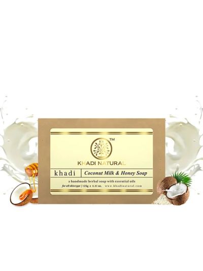 Khadi Natural Coconut Milk & Honey Soap Handmade-125g(Pack Of 2)
