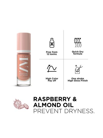 Coffee Cream - Breathable Nail Enamel With Raspberry & Almond Oil, Halal compliant (6 ml)