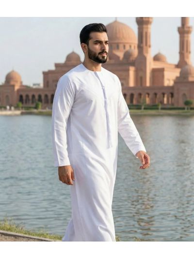 Al Noor Emirati Cool White Thobe