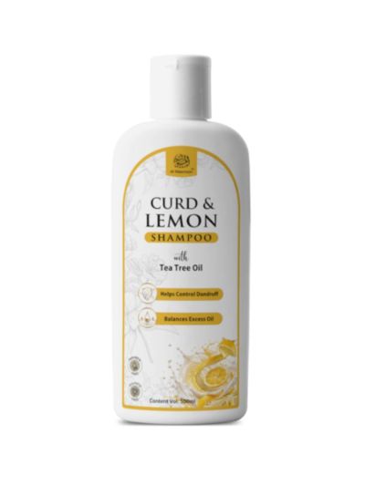 AL MASNOON Curd & Lemon Shampoo with Tea Tree Oil | Helps Control Dandruff & Excess Oil | Sulphate & Paraben Free Shampoo for Oily Scalp | Refreshing Hair Cleanser | 500ml