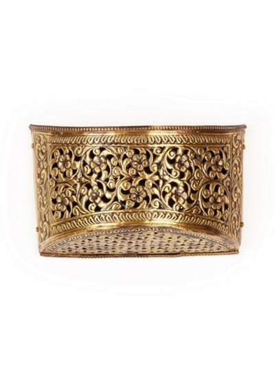 Classic Hand Carved Rectangular Brass Wall Light