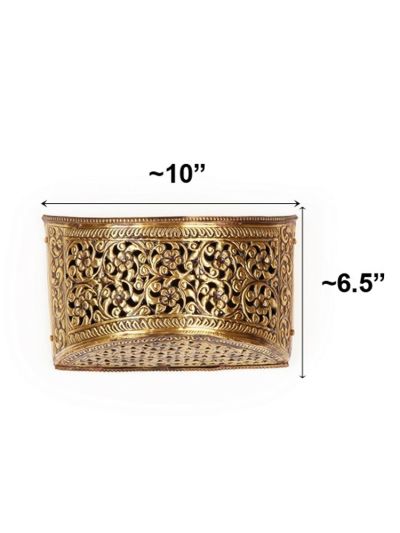 Classic Hand Carved Rectangular Brass Wall Light