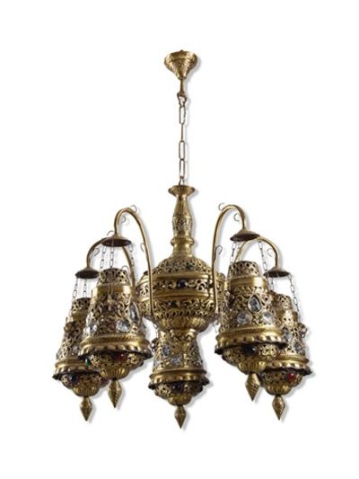 Antique Finished Moroccan Brass Chandelier