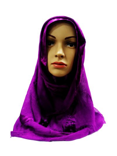 Dark Magenta Velvet Border Hijab
