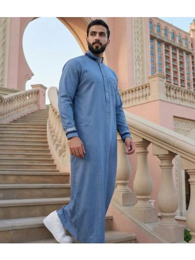 Al Noor Platinum Denim Blue Thobe