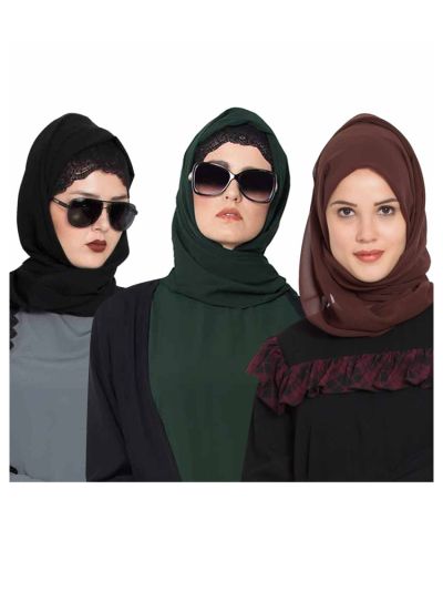 Combo Super Fine Georgette Hijab (Set of 3)