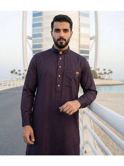 Al Noor Platinum Dark Maroon Thobe