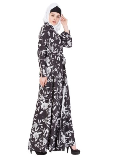 Black and white Dual Color Abaya