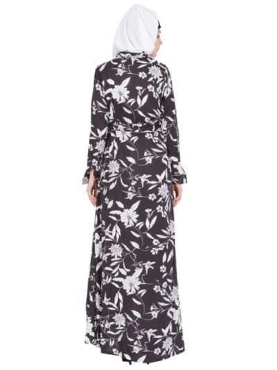 Black and white Dual Color Abaya
