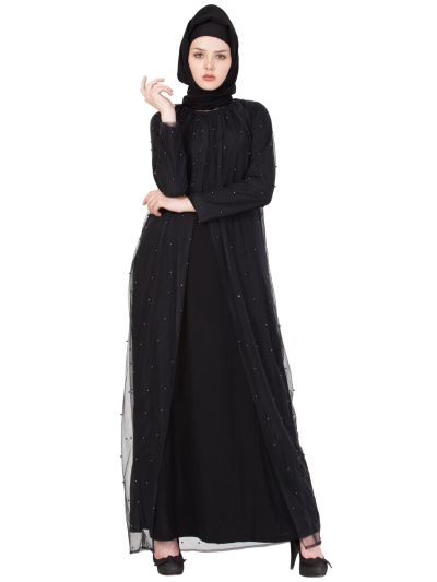 Black Pearl Net Abaya 