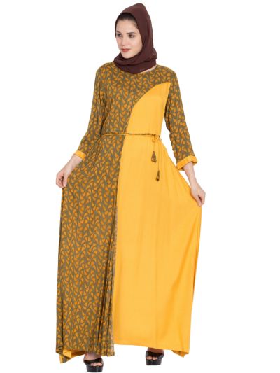 Printed Long Dress in Dual Color