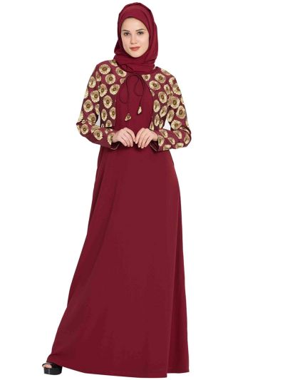 Sleeveless Long Dress with a Short Fancy Jacket