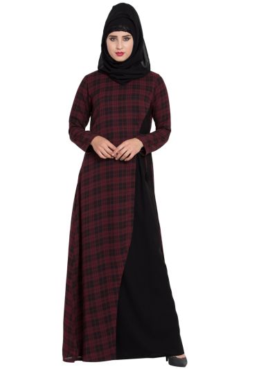Checked Dress in Dual Layer