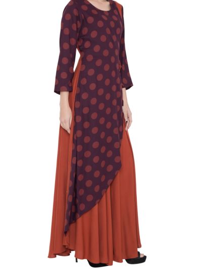 Purple Long Dress Rayon Abaya