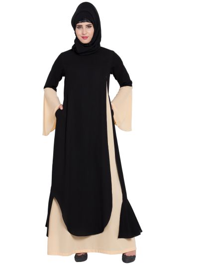 Dubai Style Dual Color Abaya Dress