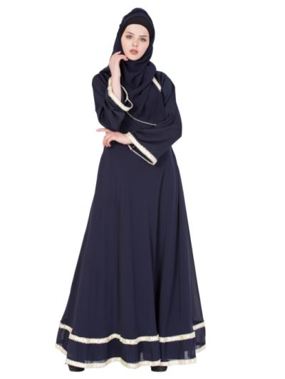 Designer Abaya With Pearl Lace