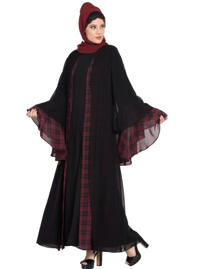 Amani-Multi layered-Dual Color Designer Abaya