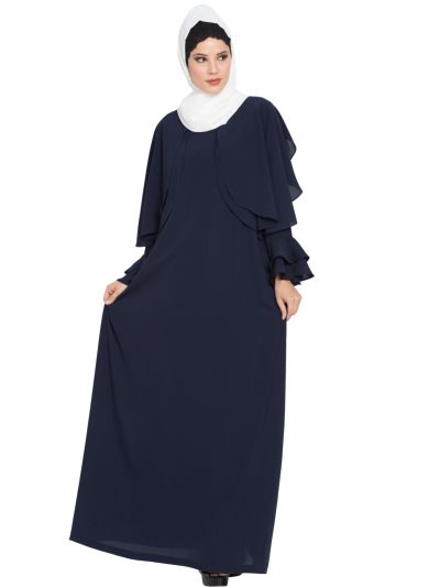 Designer Abaya with Cape and Bell Sleeves