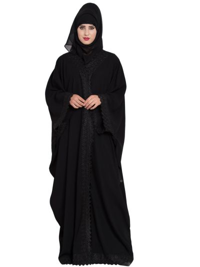 Designer Abaya in Free Size With Lace Work