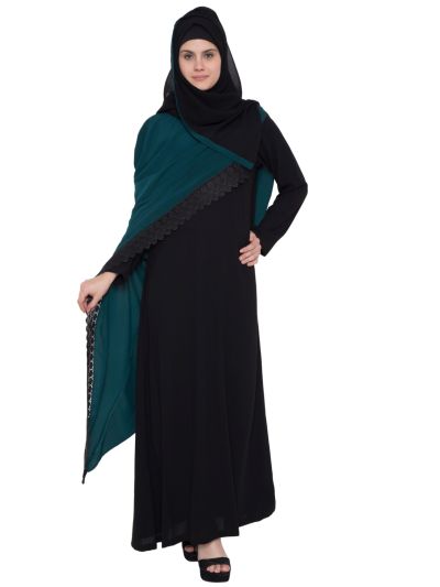 Madiha Designer Abaya With Attached Shawl