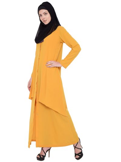 Farah Double Layer Abaya With Pleats
