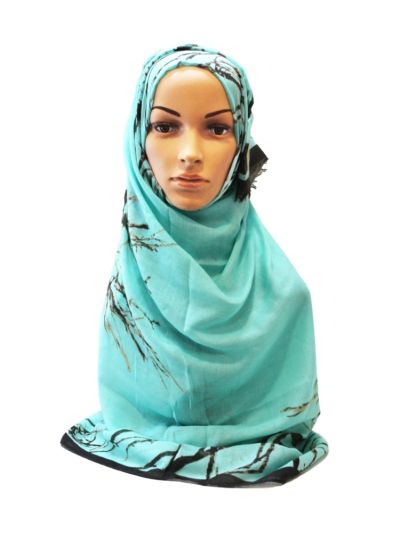 Dried Eco Print With Fringes Hijab