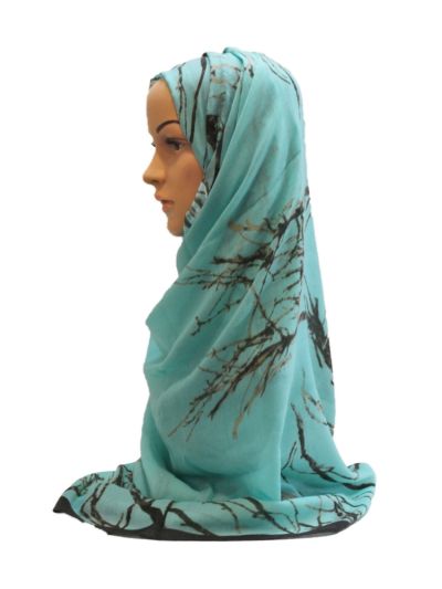 Dried Eco Print With Fringes Hijab