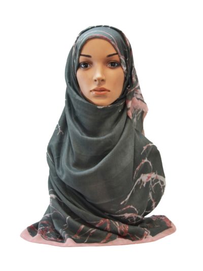 Dried Eco Print With Fringes Hijab