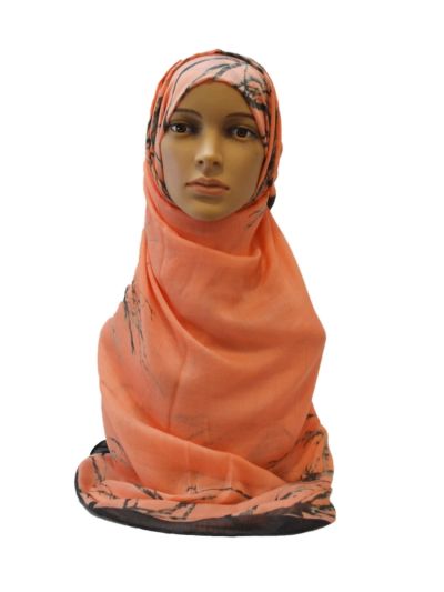 Dried Eco Print With Fringes Hijab