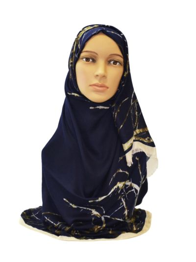 Dried Eco Print With Fringes Hijab