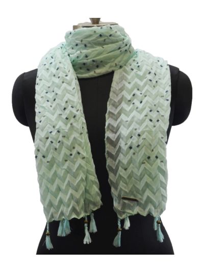 Crushed Rubber Print With Tassels