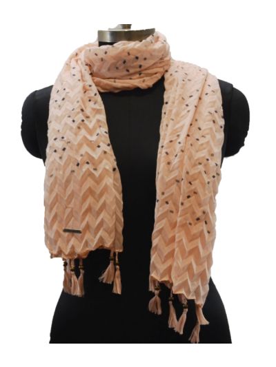 Crushed Rubber Print With Tassels