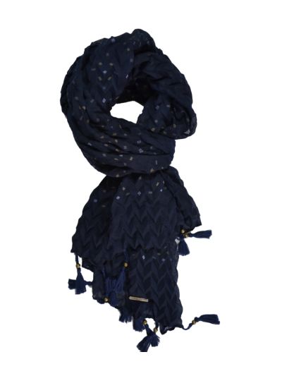 Crushed Rubber Print With Tassels