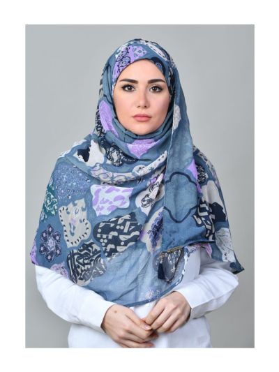 Dunyazad Blue Mosaic Chiffon