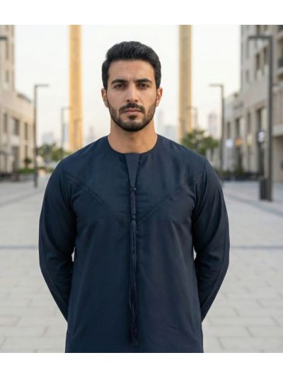 Al Noor Emirati Emerald Green Pleated Thobe