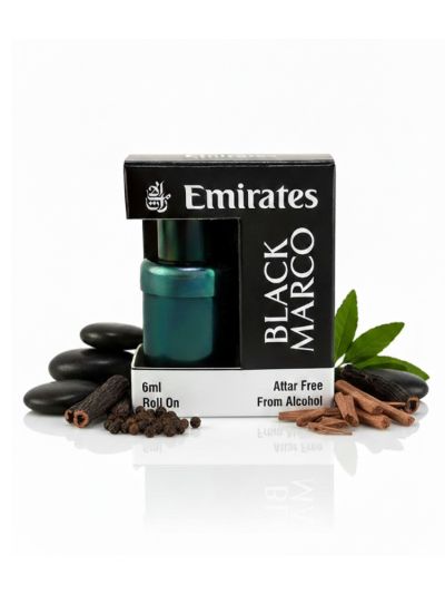 Emirates Black Marco Attar | Warm, Woody, Long-Lasting | 6ml