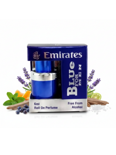 Emirates Blue For Men Attar | Cool, Aromatic, Musky | 6ml