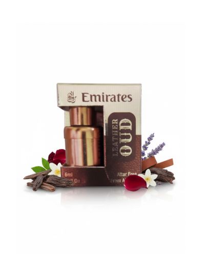 Emirates Leather Oud Attar | Smoky Leather, Rich Oud, Warm | 6ml