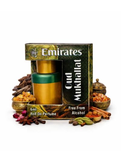 Emirates Oud Mukhallat Attar | Rich Oud, Warm Amber, Musk | 6ml