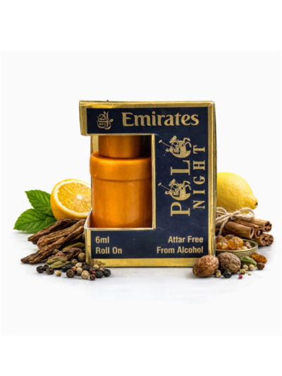 Emirates Polo Night Attar | Night Freshness, Amber, Sensual Musk | 6ml