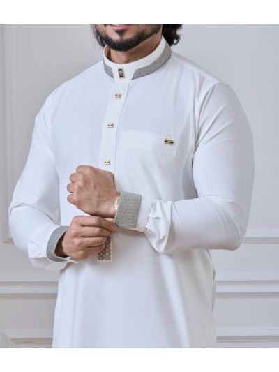 Al Noor Cream Embroidery Thobe