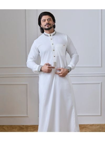 Al Noor Cream Embroidery Thobe