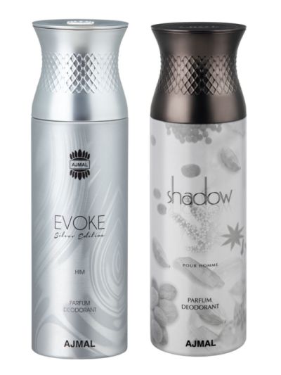 Ajmal Evoke Silver Him & Shadow Him Deodorants for Men (pack of 2)